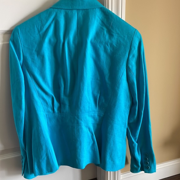 NWOT Talbot’s turquoise linen blazer - Picture 2 of 5